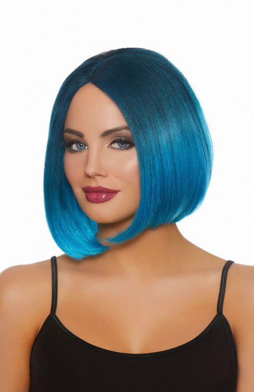 Dream Mid-Length Steel Blue/bright Blue Ombre Wig