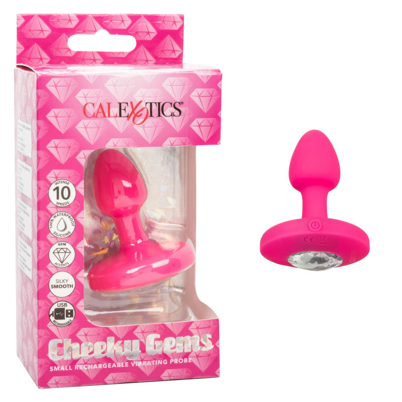 Cheeky Gems - Small Rechargeable Vibrating Probe - Pink