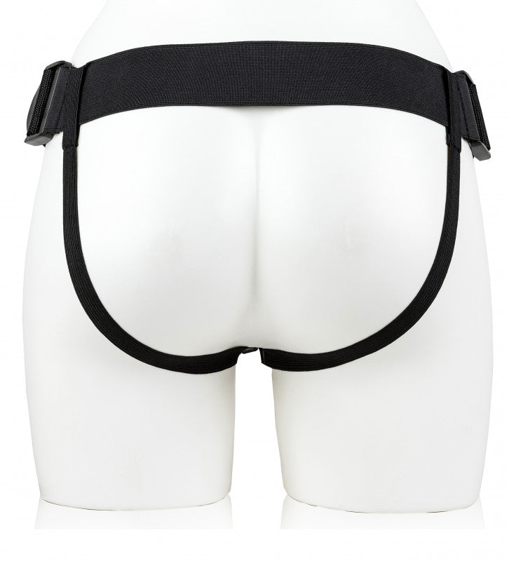 Vibrating Hollow Strap-on No Balls 8 Inch - Tan