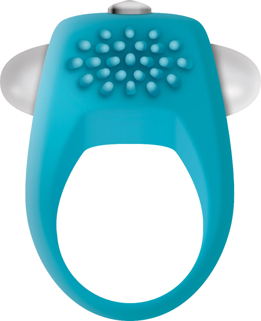 Teal Tickler Silicone Vibe Cockring