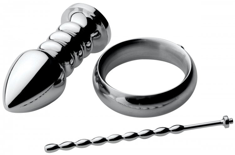 Deluxe Series Voltaic for Him Stainless Steel  Male E-Stim Kit