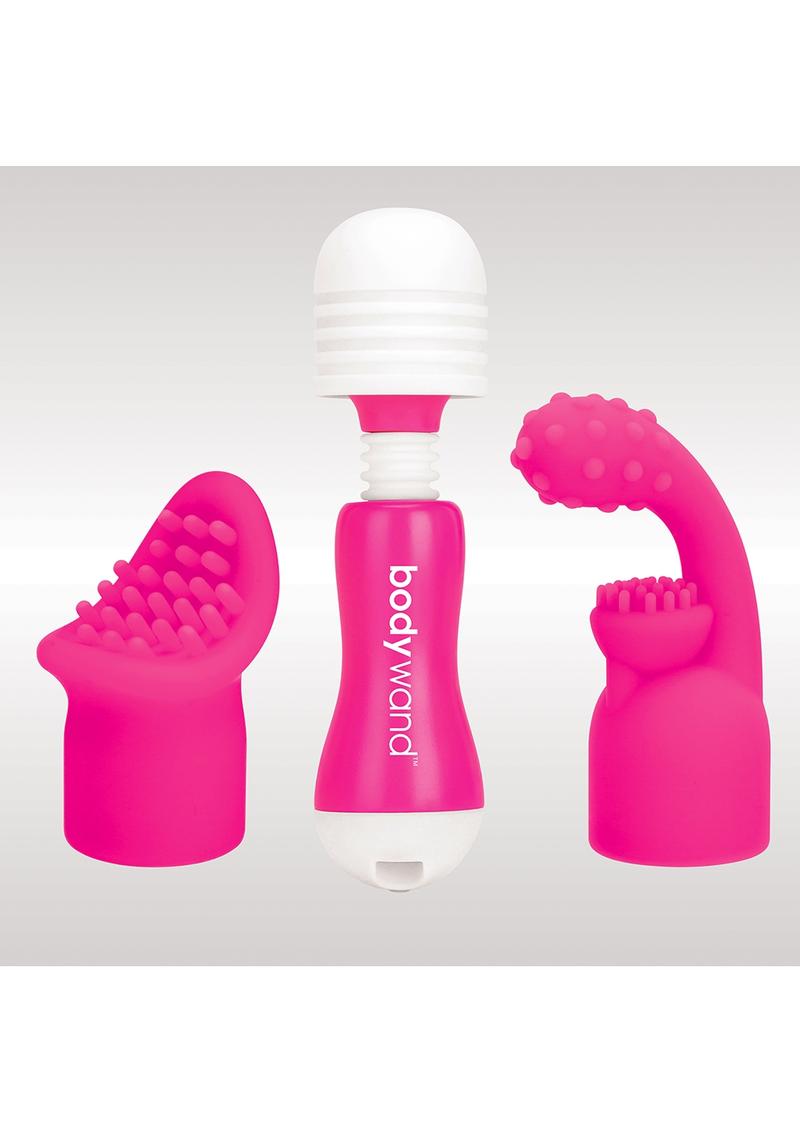 Bodywand Rechargeable Mini Massager With Attachments - Pink