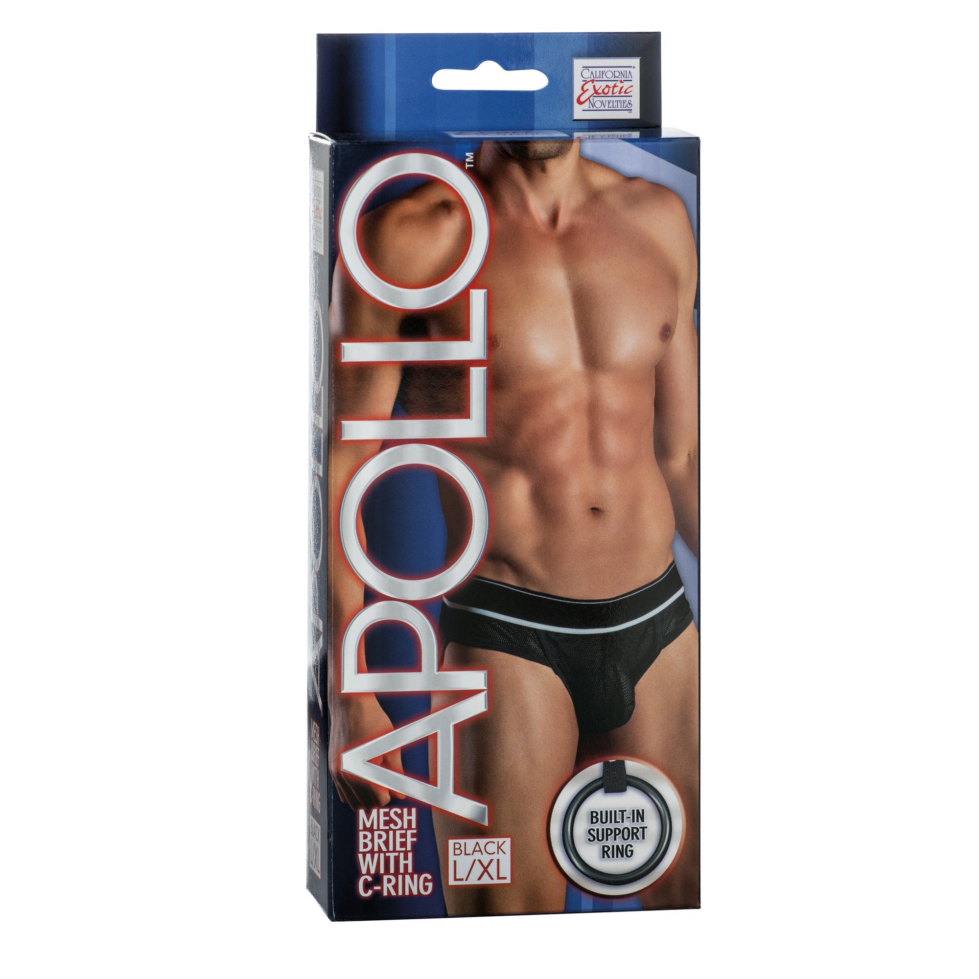 Apollo Mesh Brief With C-Ring Black - Large-Extra Large