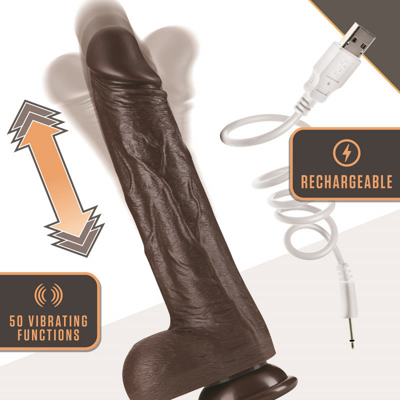 Dr. Skin Silicone - Dr. Murphy - 8 Inch Thrusting   - Chocolate