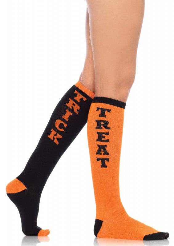 Trick or Treat Acrylic Knee Socks - One Size