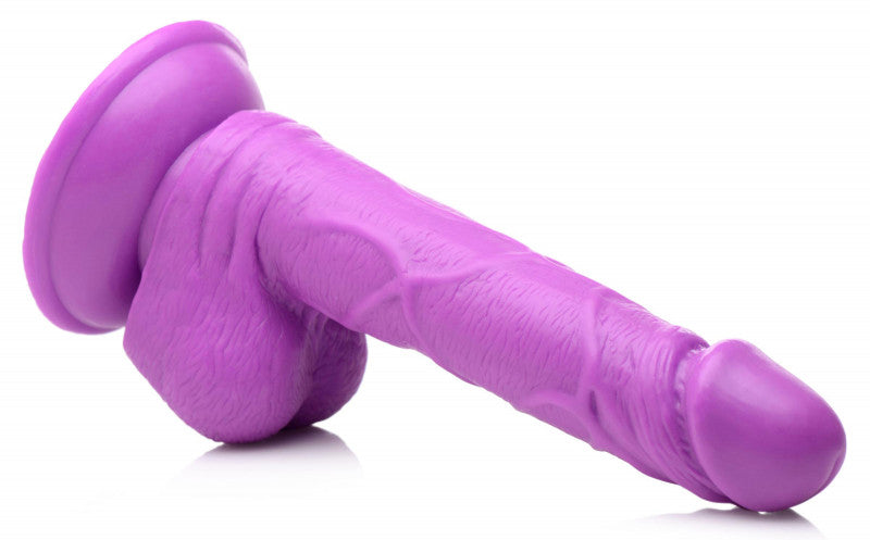 Pop Pecker 6.5 Inch  With Balls - Purple