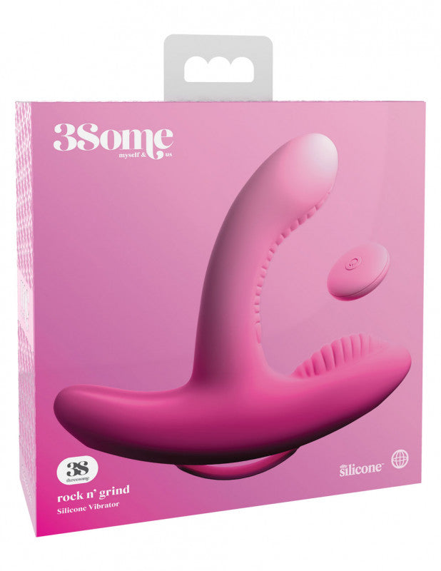 Threesome Rock n&#39; Grind Silicone Vibrator - Pink