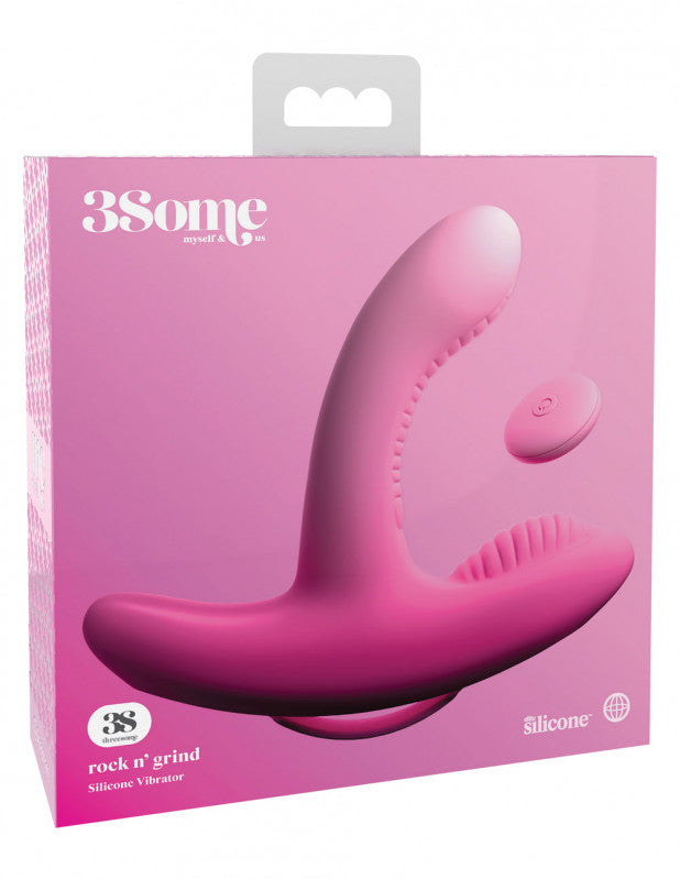 Threesome Rock n' Grind Silicone Vibrator - Pink
