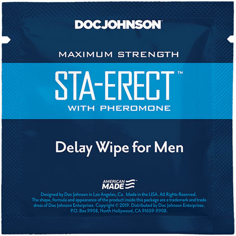 Sta-Erect With Pheromone - Delay Wipes for Men -  10 Pack