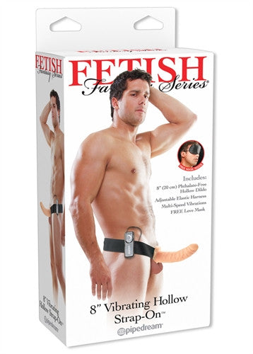 Fetish Fantasy Series 8-Inch Vibrating Hollow Strap-on - Flesh