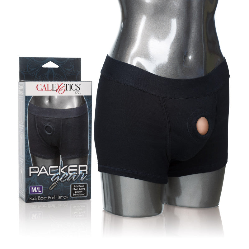 Packer Gear Black Boxer Brief Harness - Medium-Large