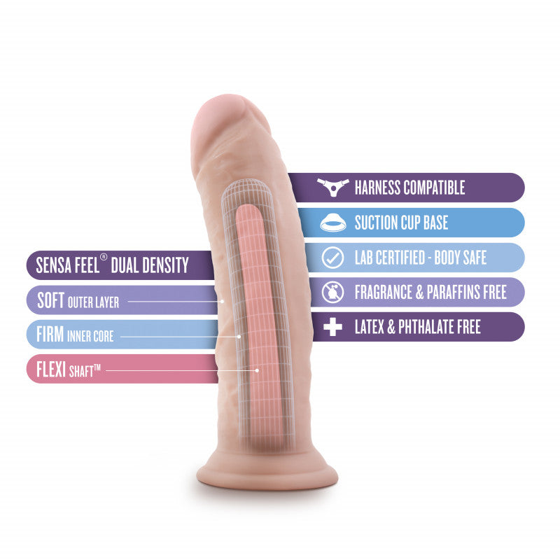 Au Naturel - 8 Inch  With Suction Cup -  Vanilla