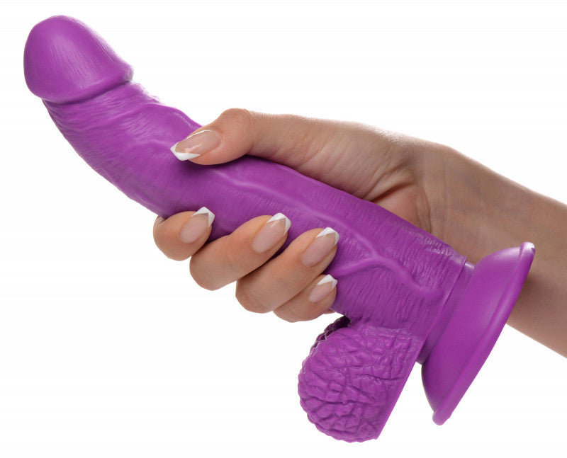 Pop Pecker 7.5 Inch Dildo With Balls - Purple