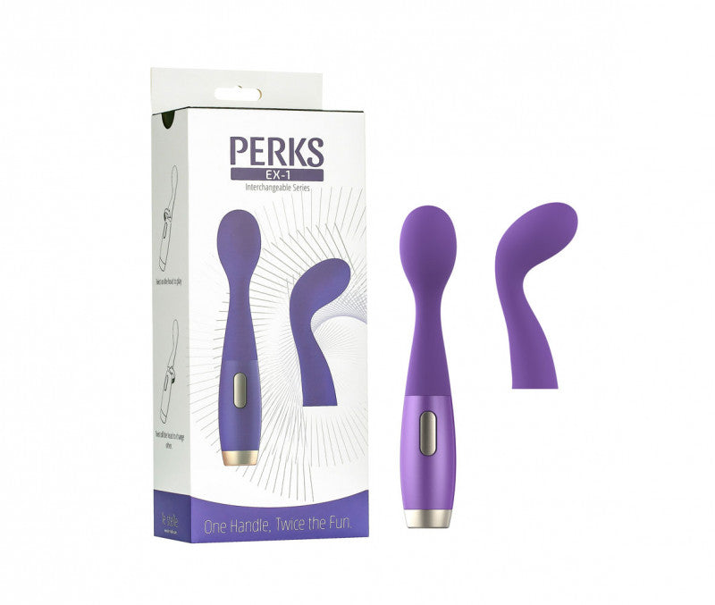 Perks Ex-1 Clitoral Stimulating Wand  and  G-Spot Vibrator - Purple