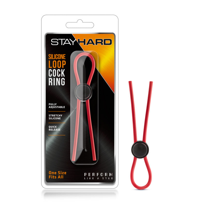 Stay  - Silicone Loop  Ring - Red