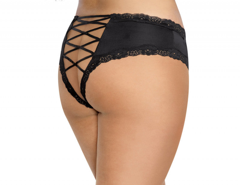 Open Back Panty - 1x - Black