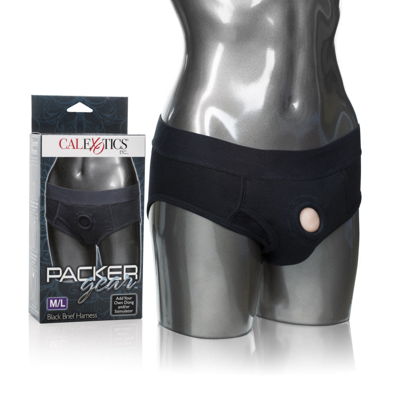 Packer Gear Black Brief Harness - Medium-Large