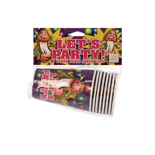 Let's Party Cups (8) Happy Penis Partyware