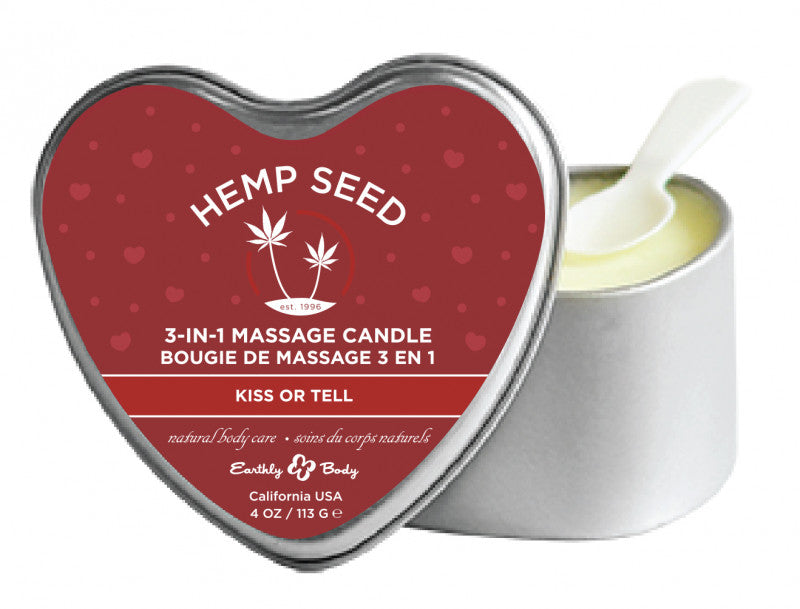 Heart Candle 3-N-1 Kiss or Tell 4 Oz