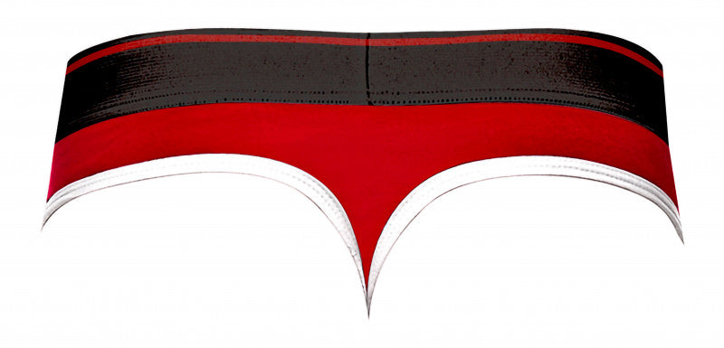 Retro Sport Panel Thong - S/ M - Red/ Black