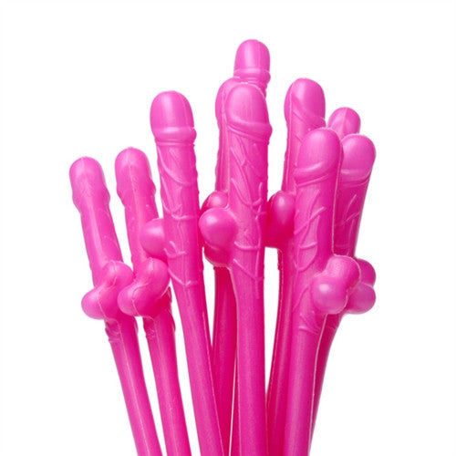 Penis Sipping Straws - Pink - 10 Pack