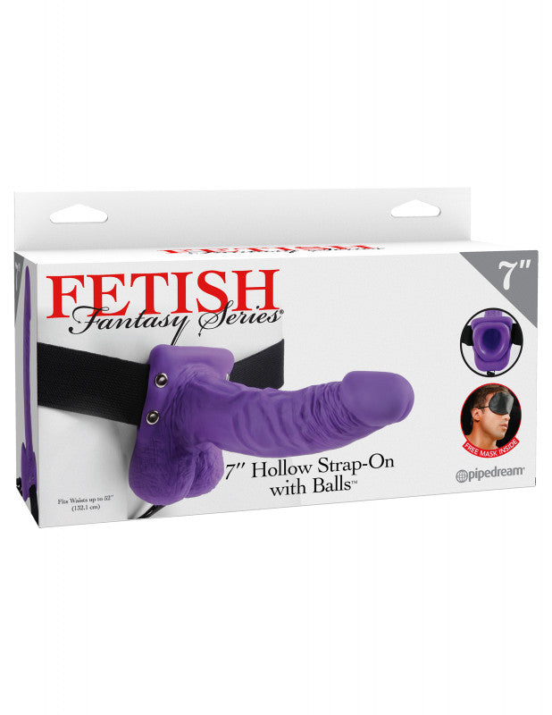 Fetish Fantasy Series 7 Inch Hollow Strap-on With Balls - Purple