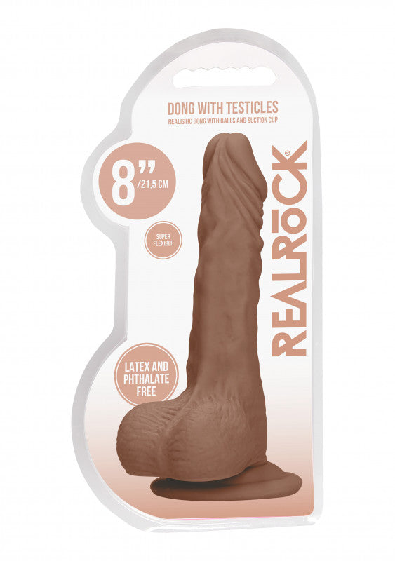8 Inch  With Testicles - Tan