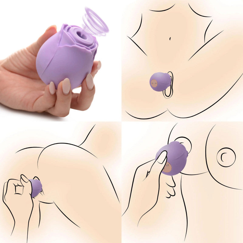 Bloomgasm Wild Rose 10x Suction  Stimulator -  Purple