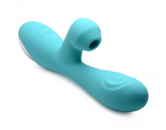 Shegasm 5 Star 10x Silicone Suction & Pulsing Rabbit - Teal