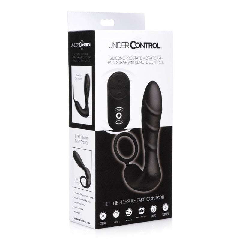 Silicone Prostate Vibrator and Strap With Remote Control