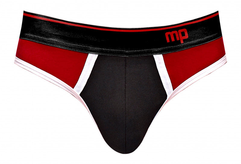 Retro Sport Panel Thong - S/ M - Red/ Black