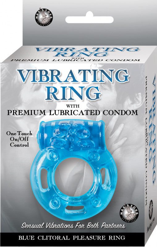 Vibrating Ring Blue Clitoral Pleasure Ring - Blue