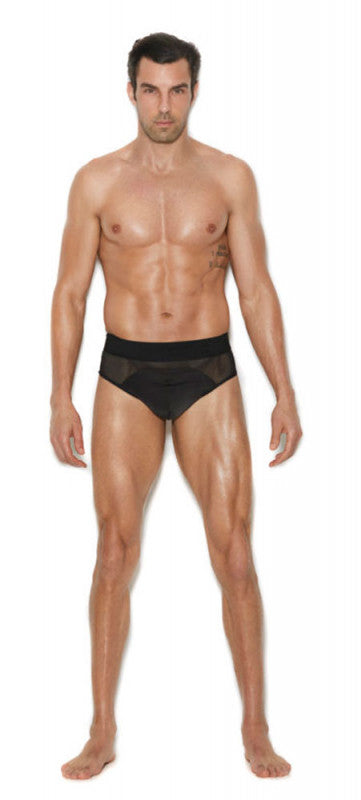 Men's Mesh and Lycra Jock Straps - Small/medium -  Black