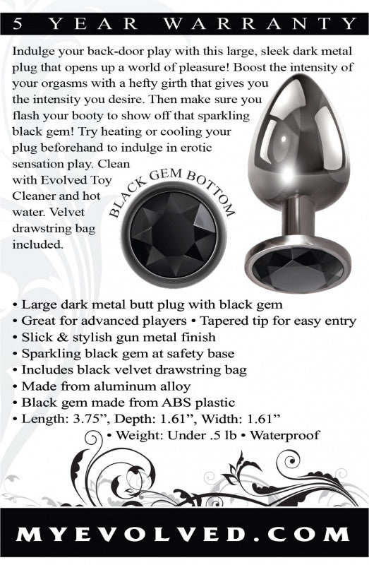 Black Gem Anal Plug - Large