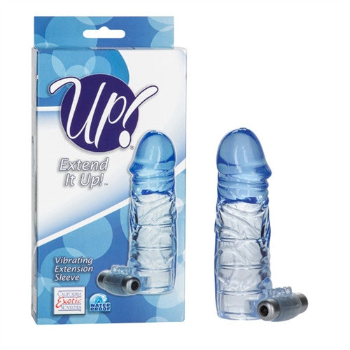 Up Extend It Up Vibrating Extension Sleeve - Blue