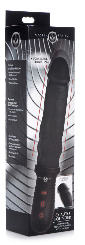 8x Auto Pounder Vibrating and Thrusting  With Handle - Black