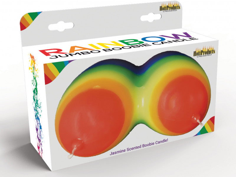 Jumbo Boobie Rainbow Candle