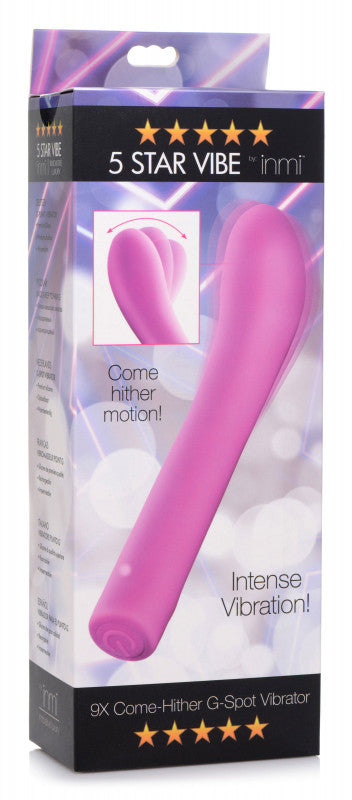 5 Star 9x Come-Hither G-Spot Silicone Vibrator -  Pink