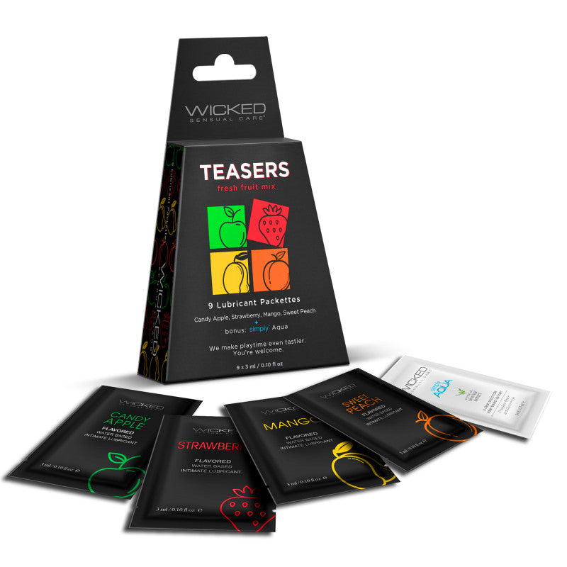 Teasers Fresh Fruit Mix - 9 Lubricant Packettes -2 Each