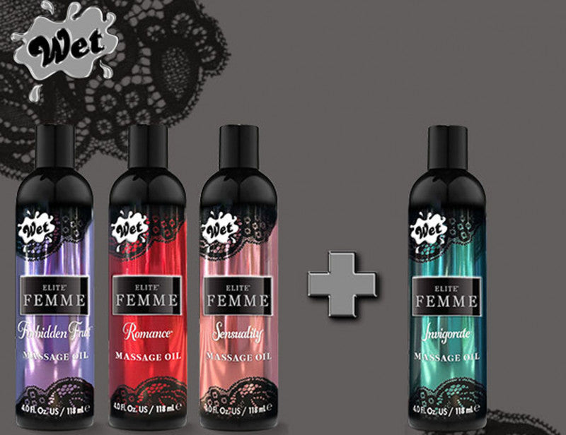 Wet Elite Femme Massage Oil 4 Promo Pack 4.0 Fl Oz