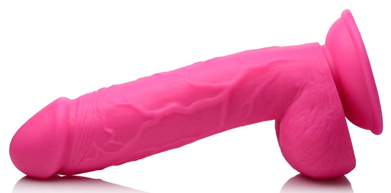 Pop Pecker 8.25 Inch  With Balls - Pink