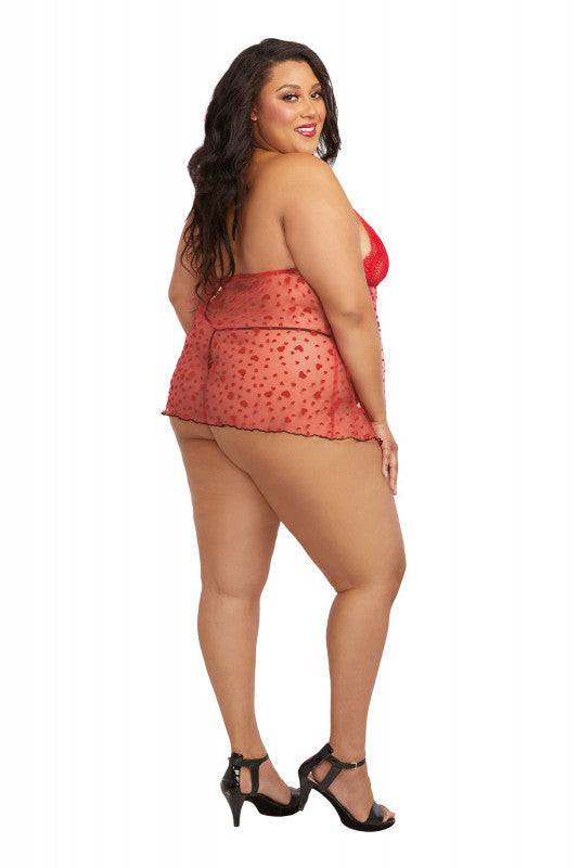 Babydoll and G-StRing - Queen Size - Rouge