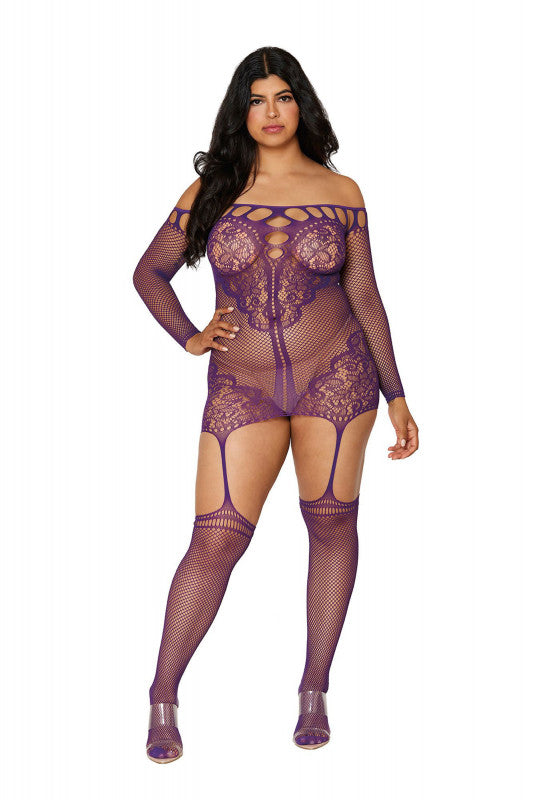 Garter Dress - Queen Size - Aubergine
