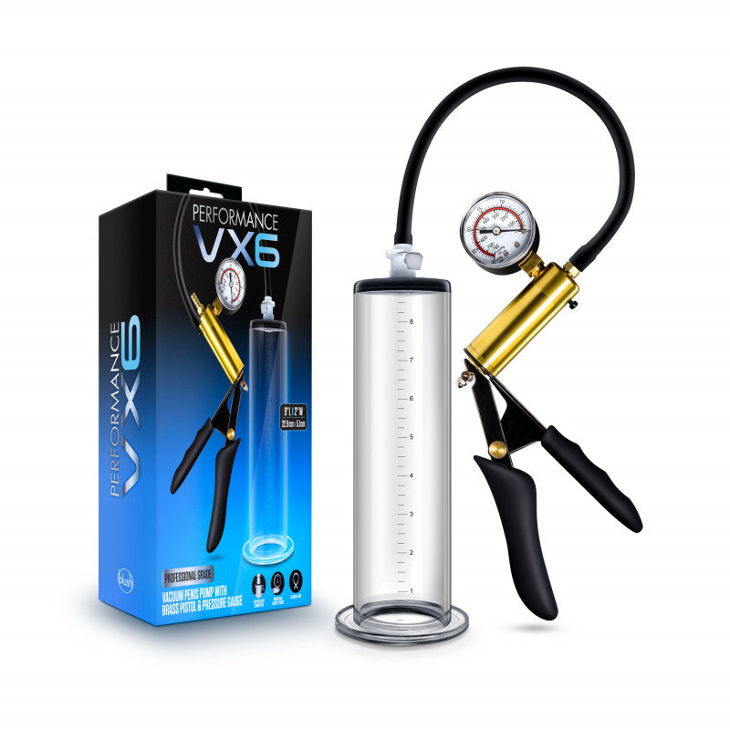 Performance - Vx6 Vacuum  Pump With Brass  Pistol &amp; Pressure Gauge - Clear