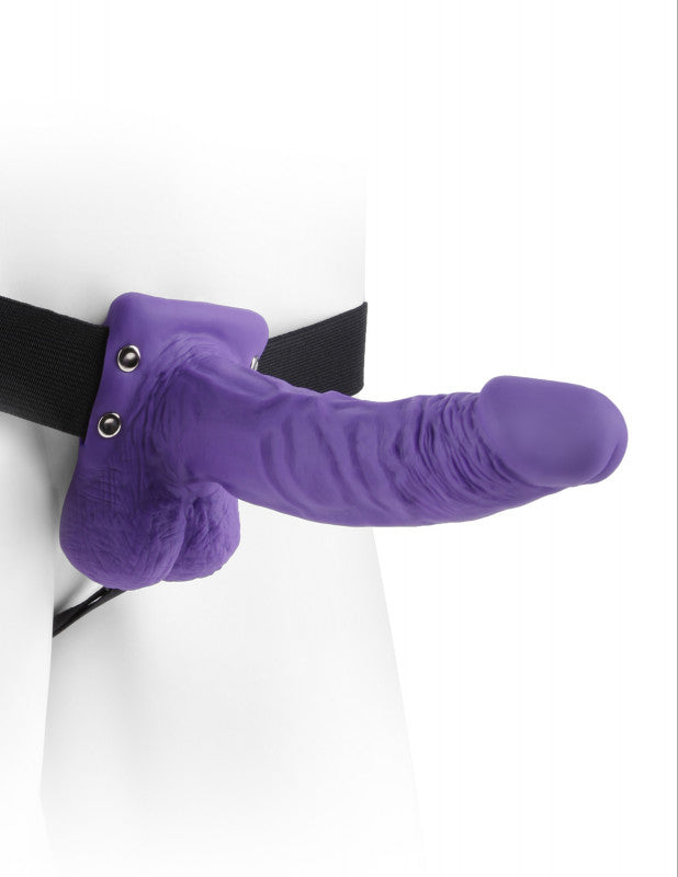 Fetish Fantasy Series 7 Inch Hollow Strap-on With Balls - Purple