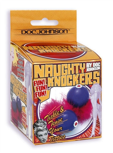 Naughty Knockers - Purple With Pink Fuzz