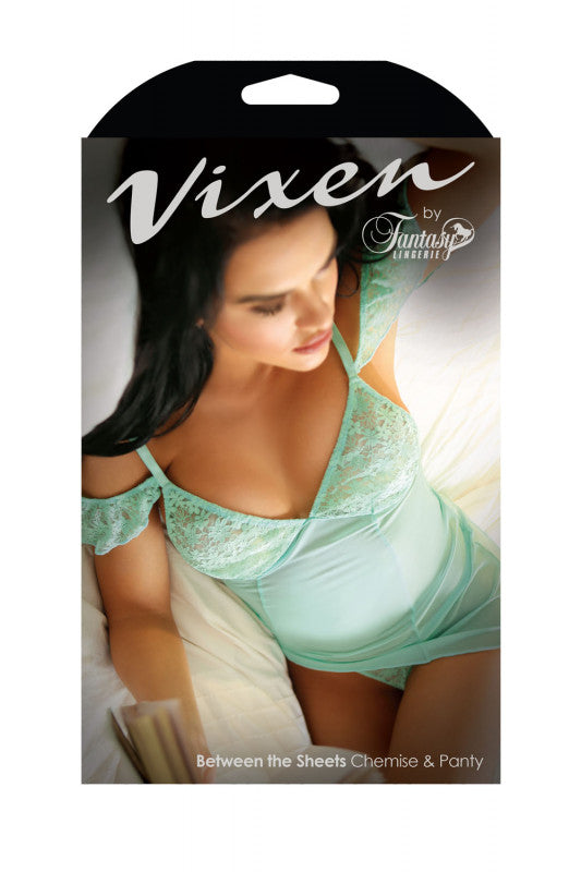 Between the Sheets Chemise and Panty - One Size - Aqua