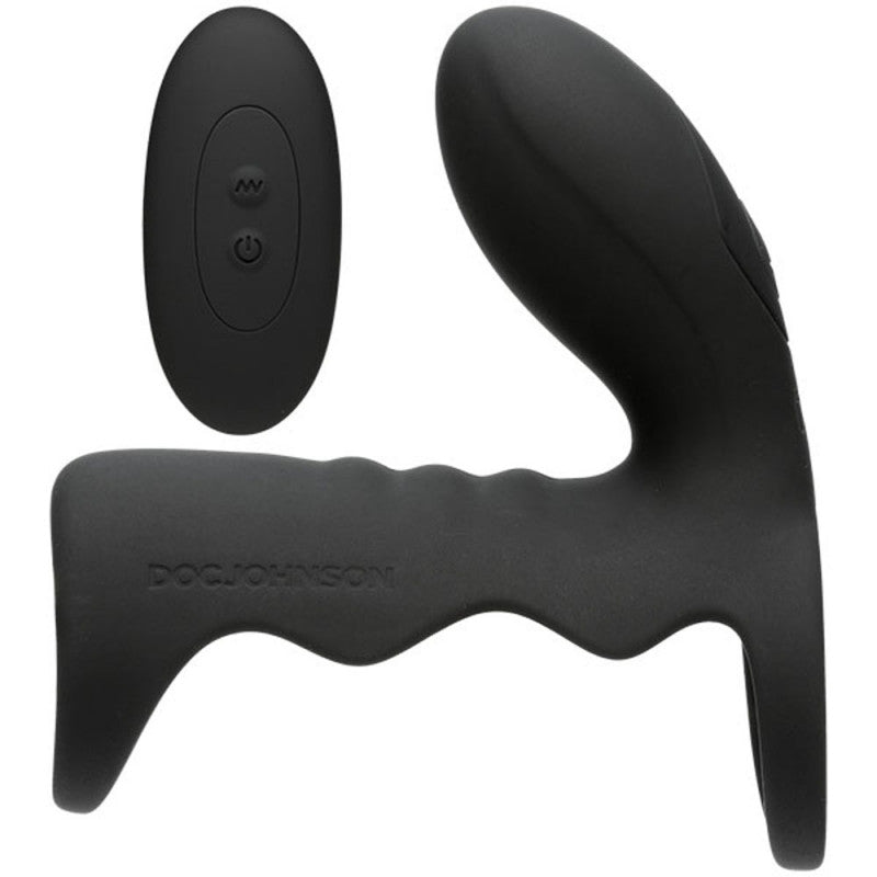 Optimale - Vibrating  Cage With Wireless  Remote - Rechargeable - Silicone - Black