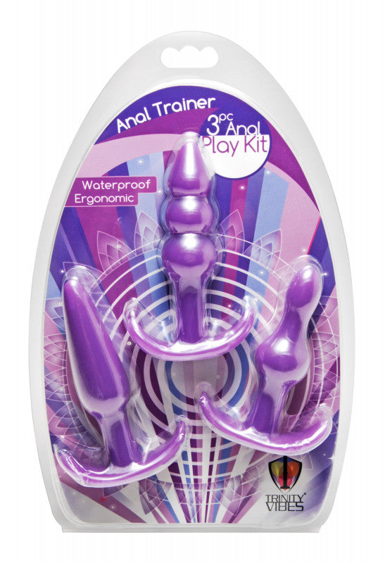 Anal Trainer 3 Piece Anal Play Kit - Purple