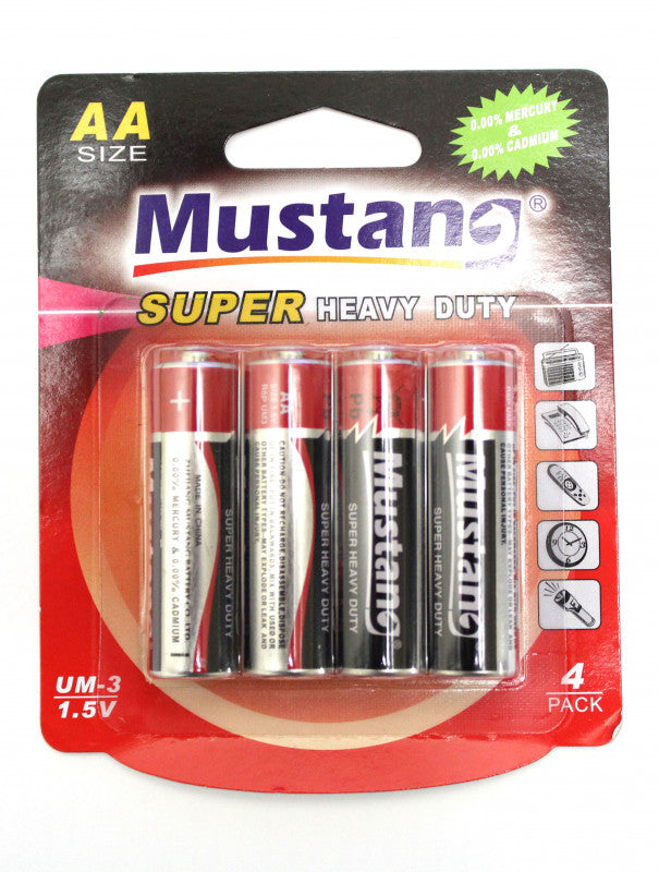 Mustang Batteries AA 4 Pack - Super Heavy Duty